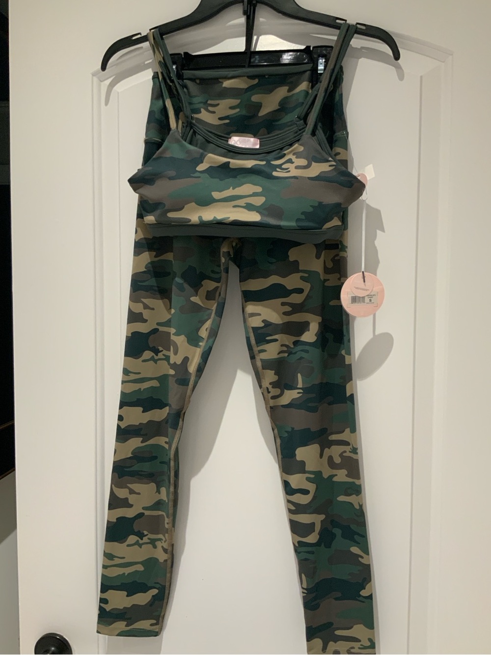 Posie Active Double Layered Green Bralette and Legging Workout Set